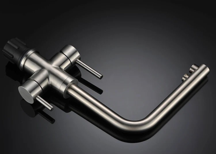 Trojcestná dřezová baterie - Nerez broušený - Obrázek 3