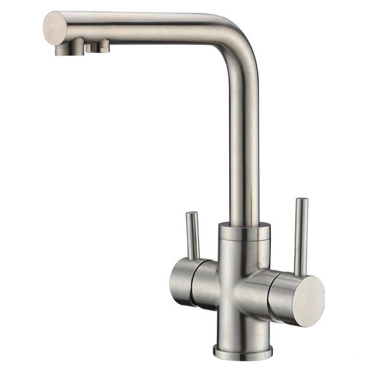 Trojcestná dřezová baterie - Nerez broušený